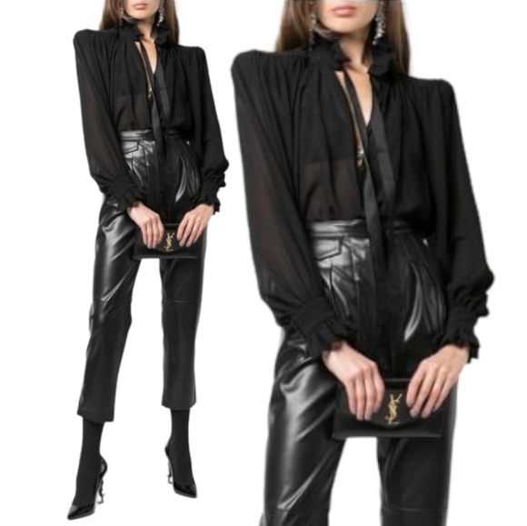 Rare & Authentic YSL Saint Laurent LARGE Uptown Glossy Leather Large Wallet - Picture 2 of 16